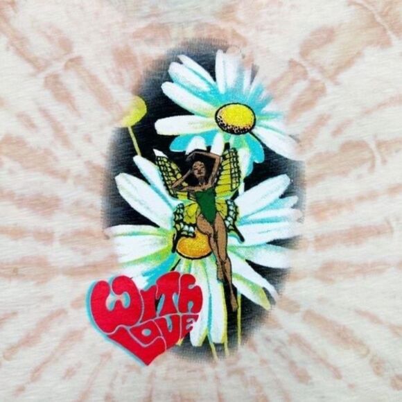 Boys Lie Lady Flower Tie Dye Tee - Size Small - Brown - Picture 5 of 8